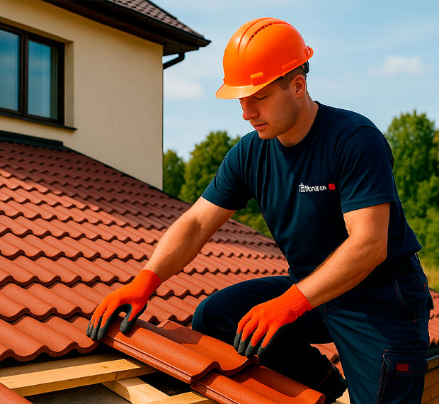 Монтаж кровли из натуральной черепицы в Десногорске